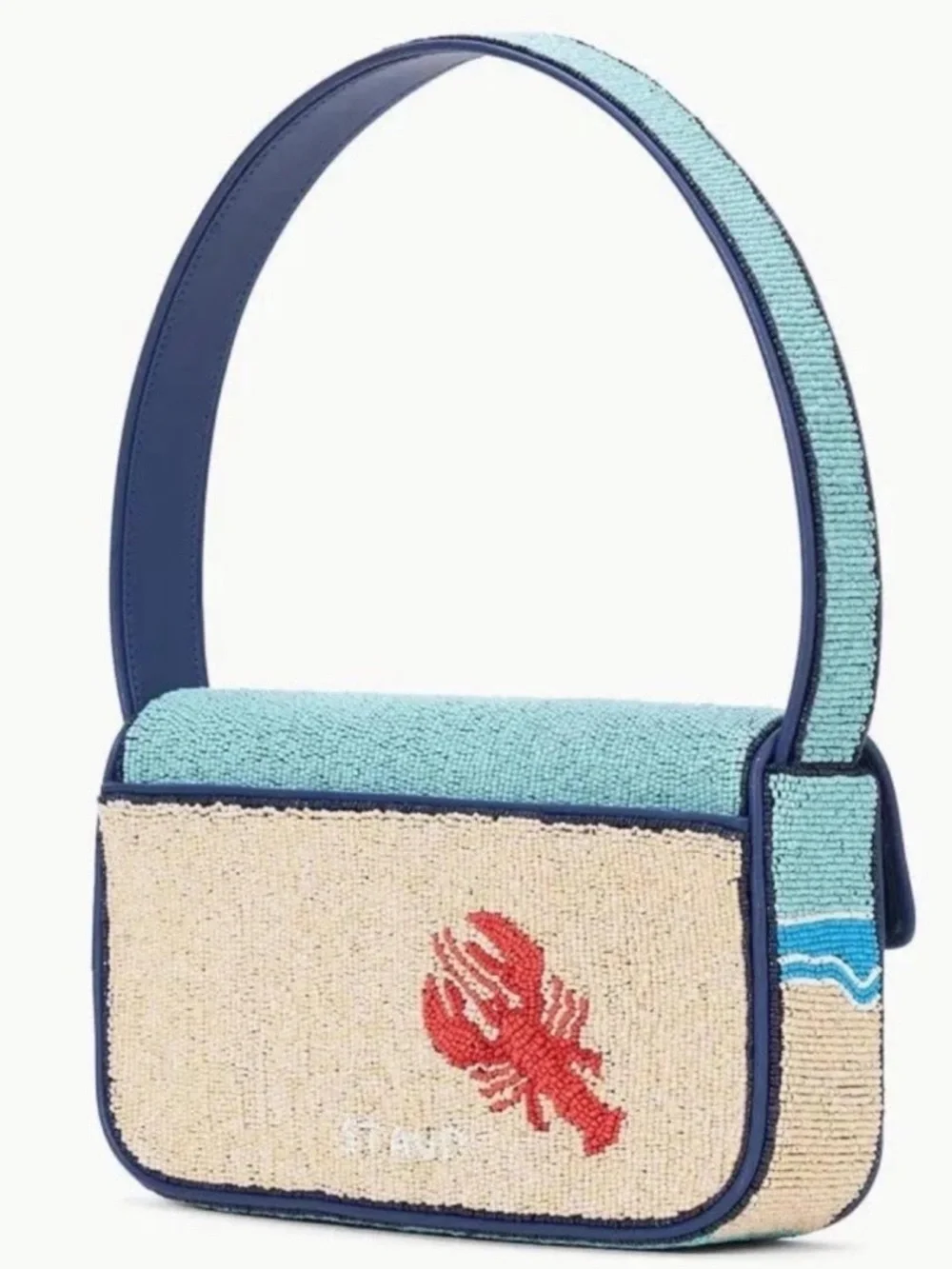 STAUD Tommy Under My Umbrella Beach Lobster Beaded Shoulder Bag NWT MORE PHOTOS - Picture 2 of 8